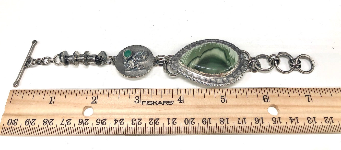 Imperial Jasper and Emerald Chunky Link Bracelet