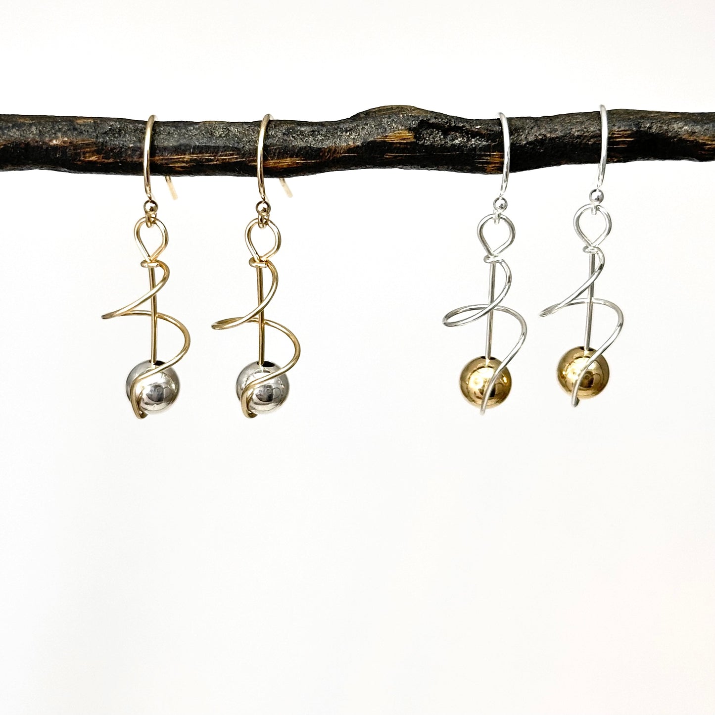 Twist Earring in Gold, Silver and Mixed Metal