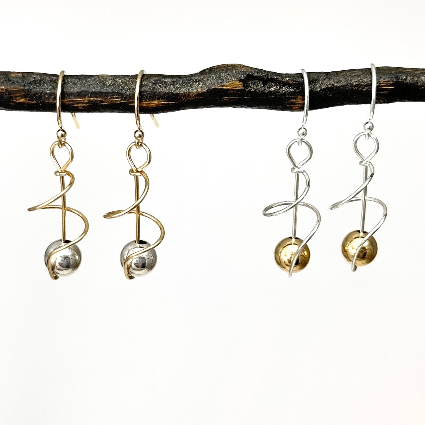 Twist Earring in Gold, Silver and Mixed Metal