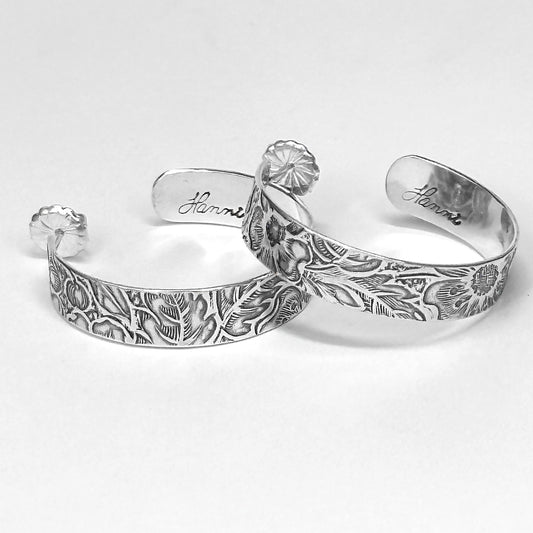 Flower and Leaf Hoop Earrings