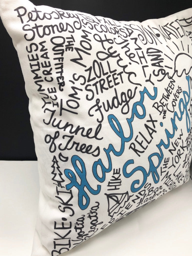Harbor Springs Favorites Graffiti Style Throw Pillow