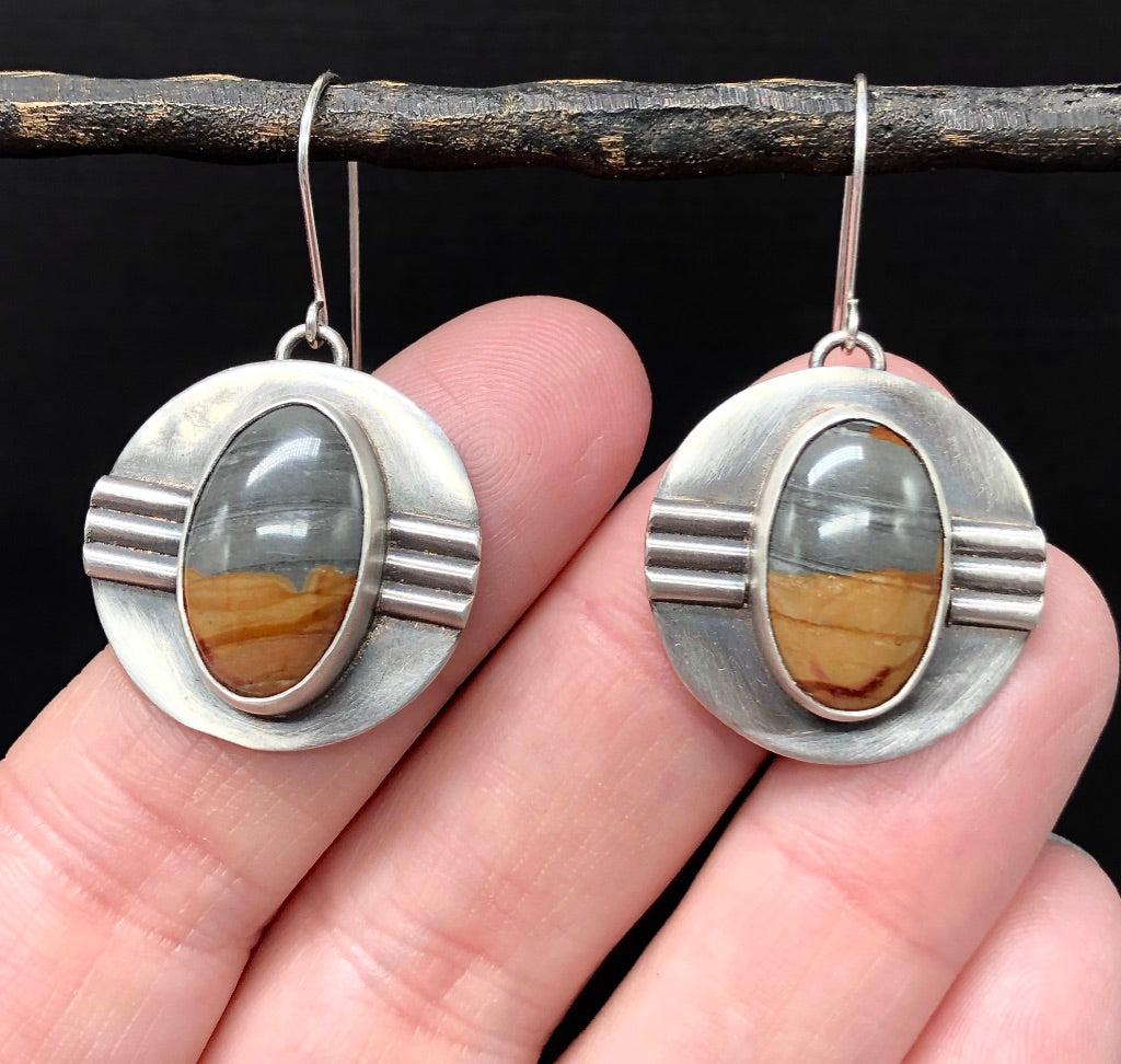 Red Desert Jasper and Sterling Silver Earrings