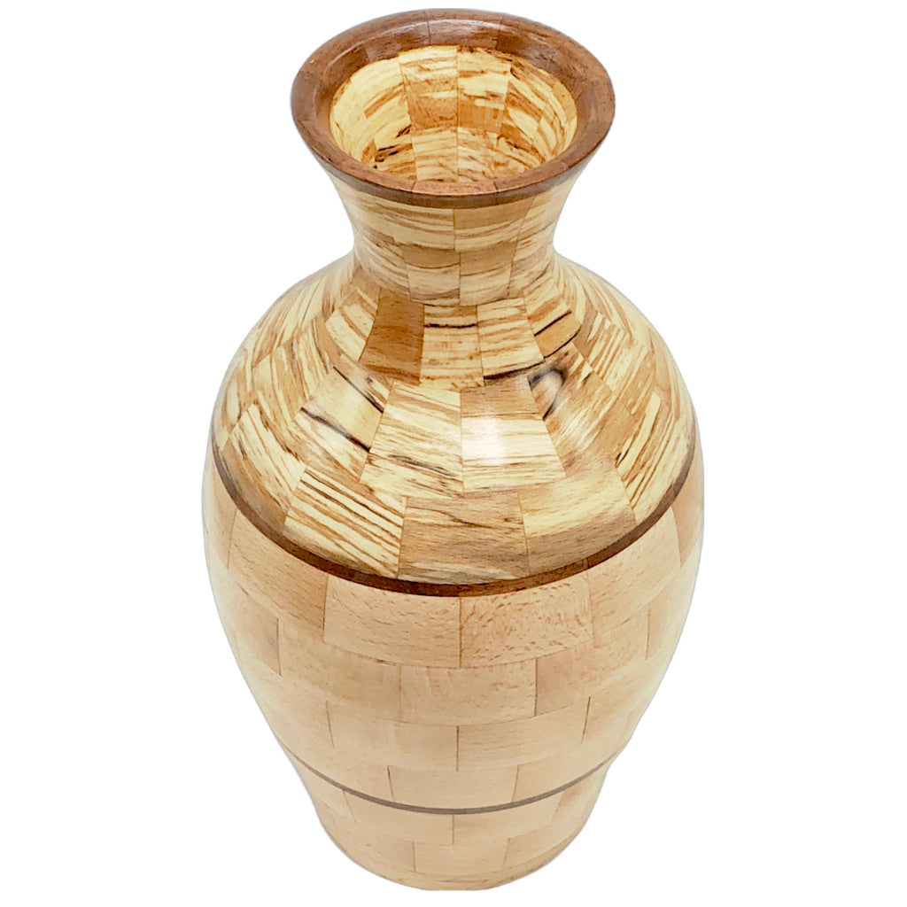 Segmented Wood Turned Beech Vase