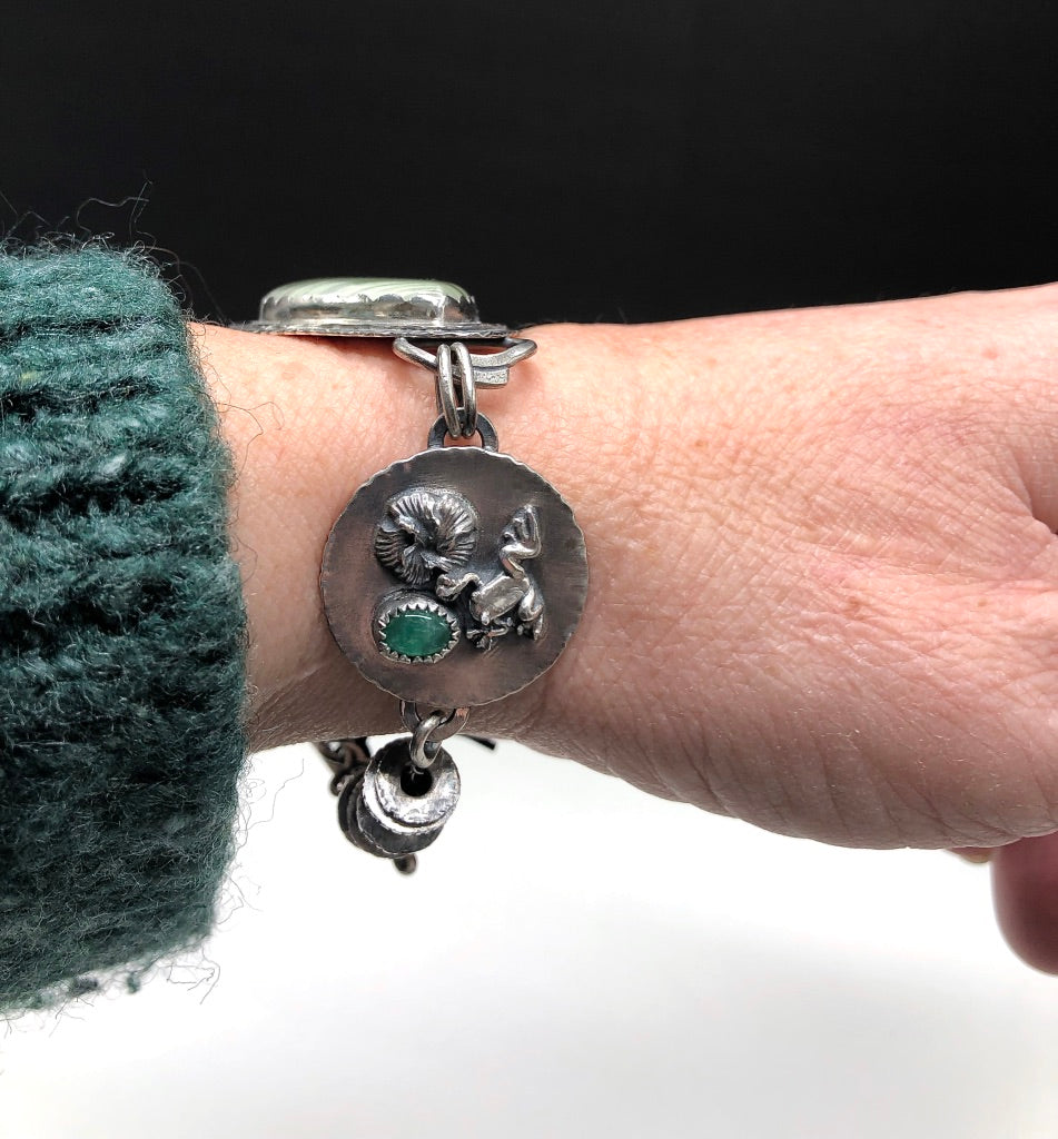 Imperial Jasper and Emerald Chunky Link Bracelet