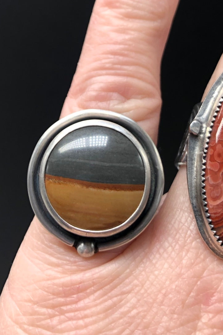 Red Desert Jasper Ring with Scenic Band