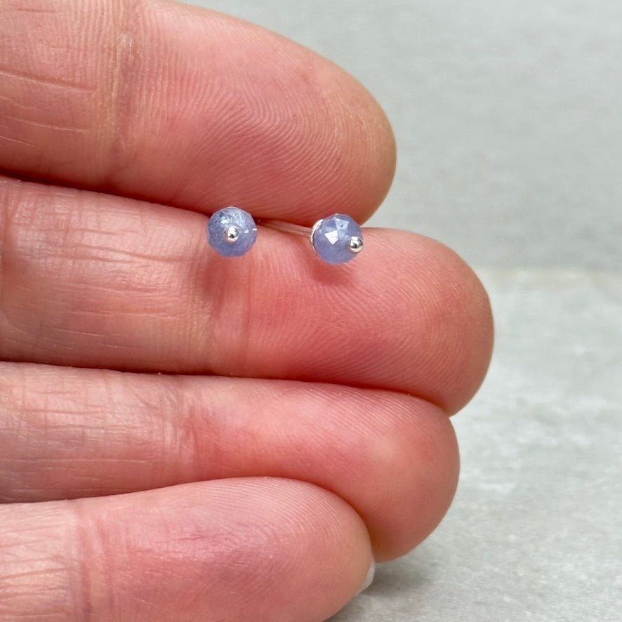 Tiny Tanzanite Stud Earrings