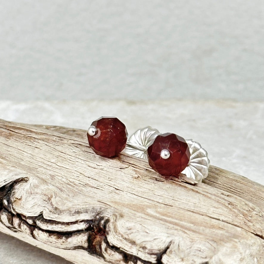 Hessonite Stud Earring