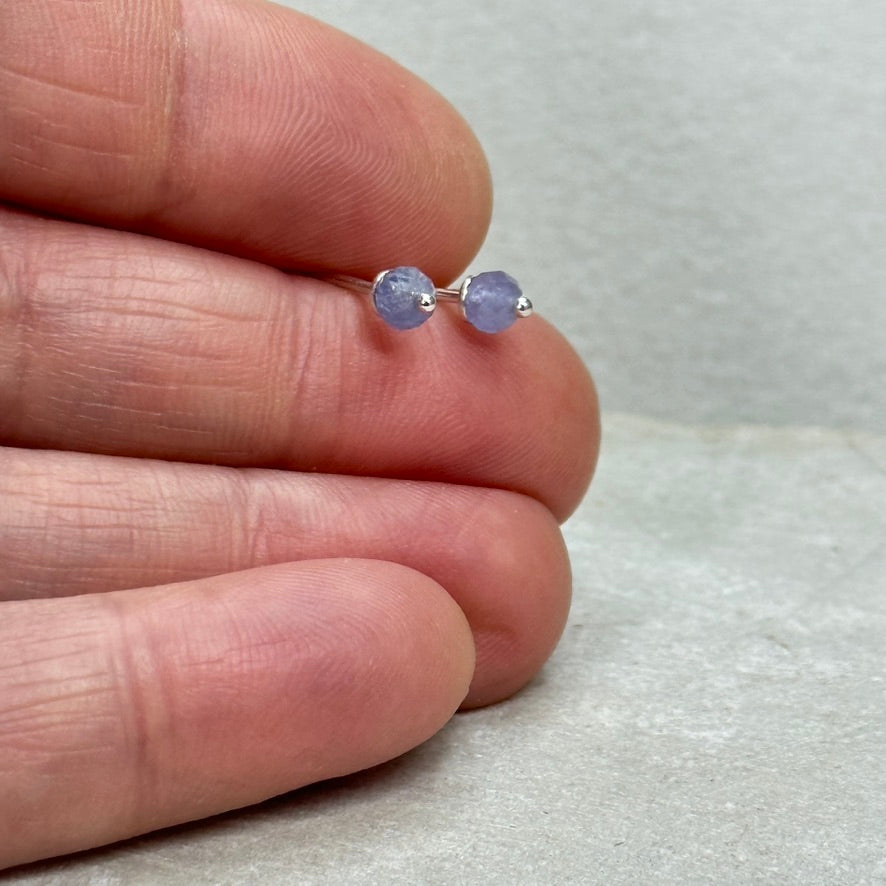 Tiny Tanzanite Stud Earrings