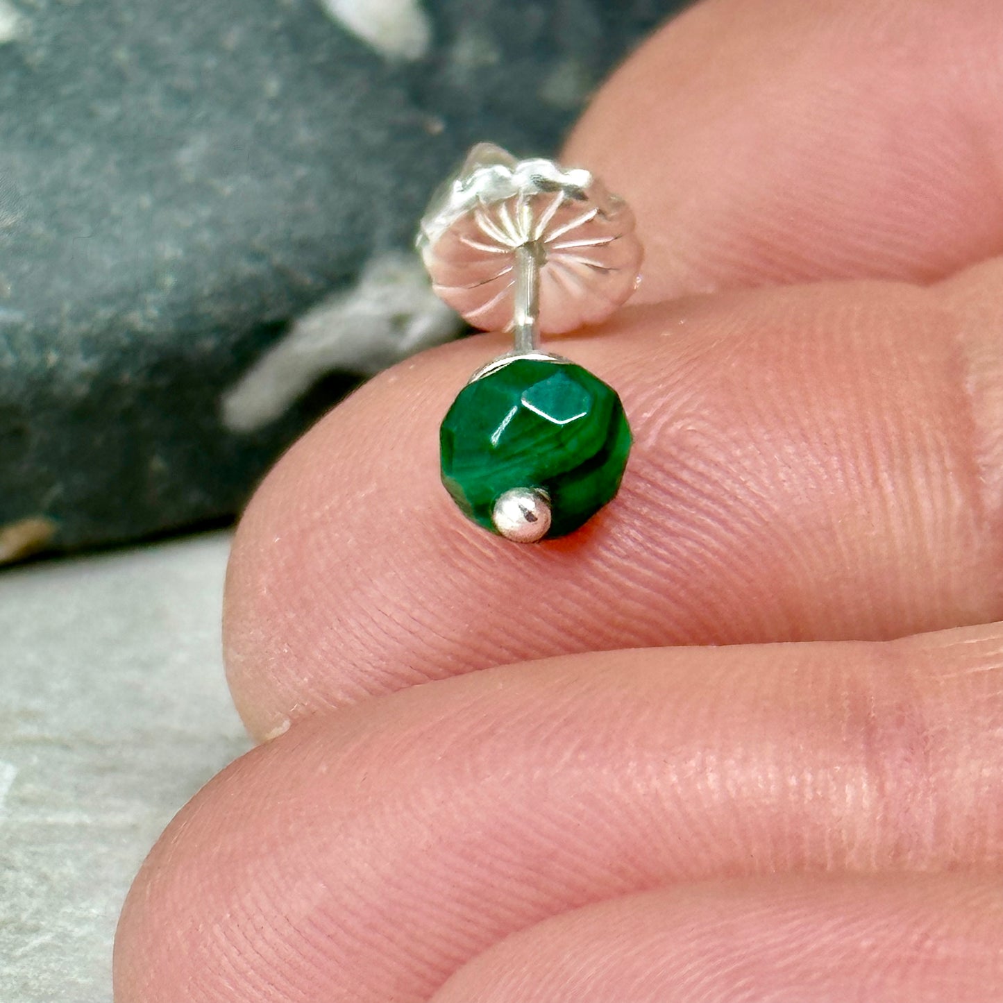 Malachite Stud Earrings