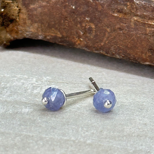 Tiny Tanzanite Stud Earrings