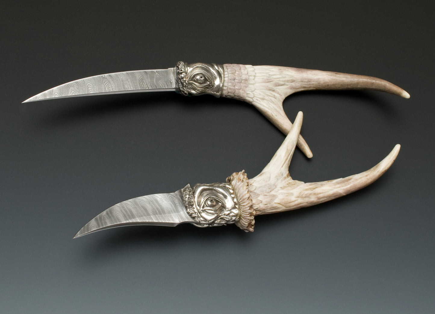 Flying Birds Damascus Knives