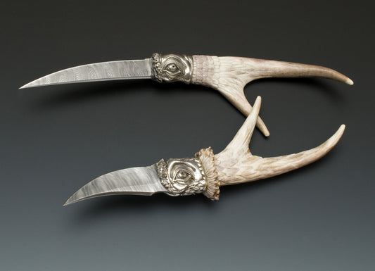 Flying Birds Damascus Knives