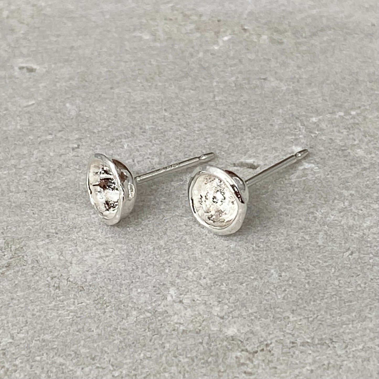 "Droplet" Silver Stud Earrings