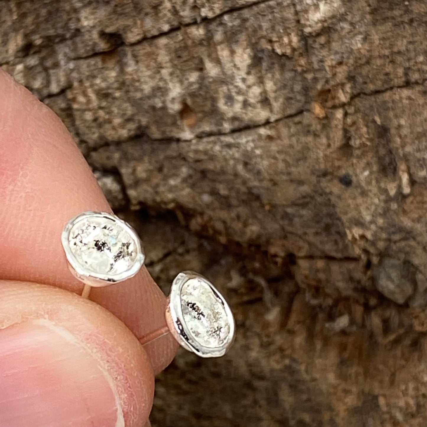 "Droplet" Silver Stud Earrings