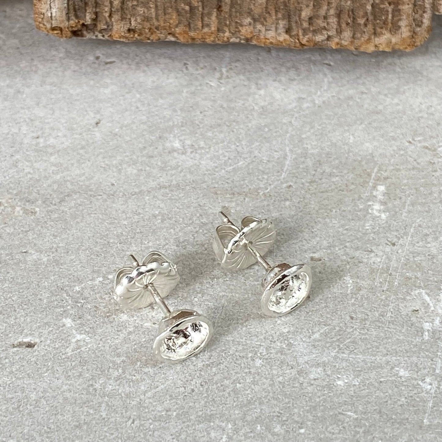 "Droplet" Silver Stud Earrings