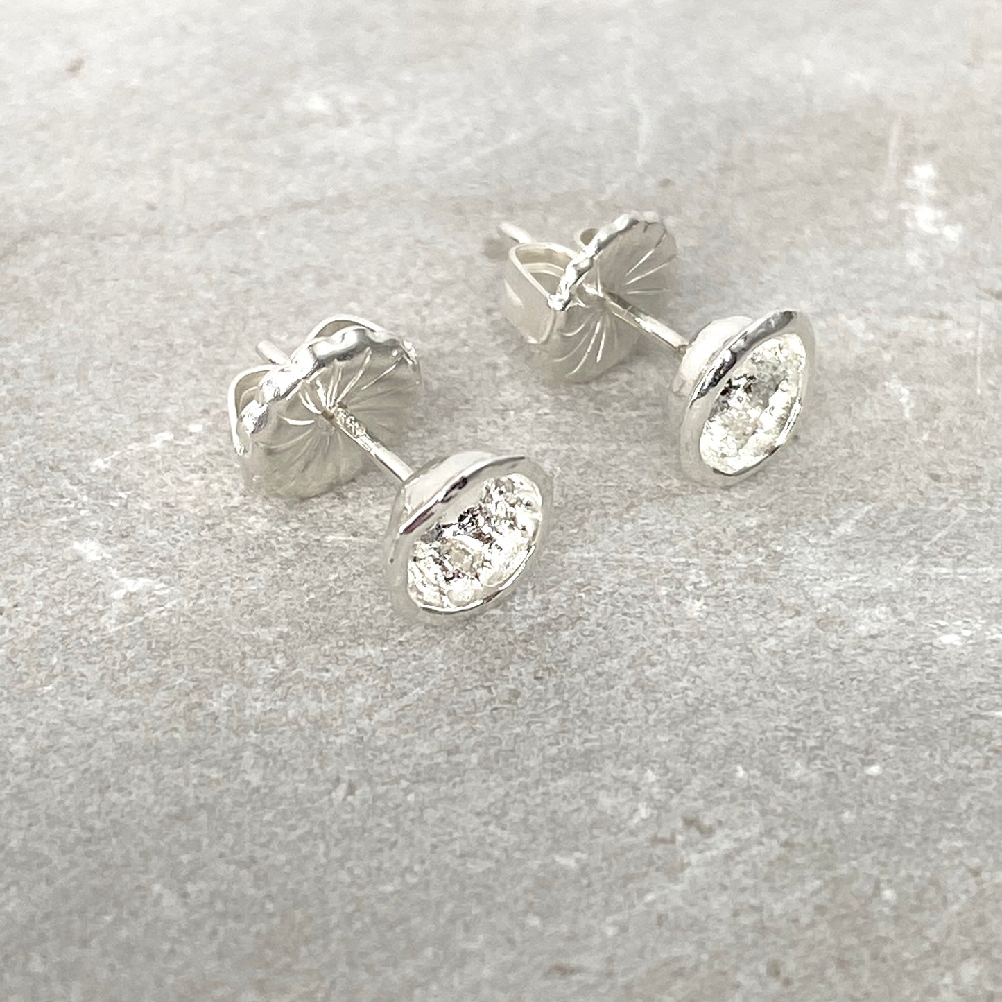 "Droplet" Silver Stud Earrings