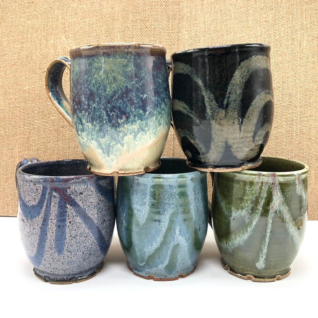 Black Coffee Mugs, 250 ML, Random Colour Inside, Handmade Microwave Safe  Ceramic Mugs