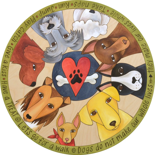 dog lover sincerely sticks lazy susan, hanni gallery, harbor springs, michigan