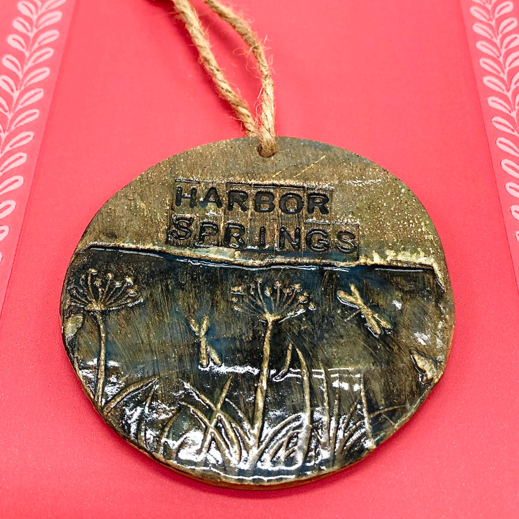 Handmade Ceramic Harbor Springs Ornament