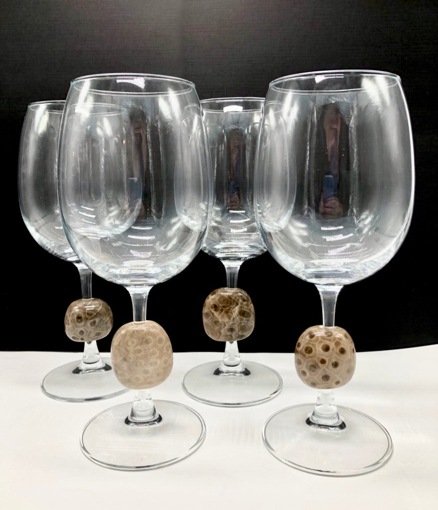 Petoskey Stone Wineglass