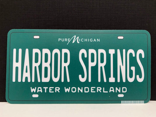 water wonderland, harbor springs, license plate, vinyl sticker