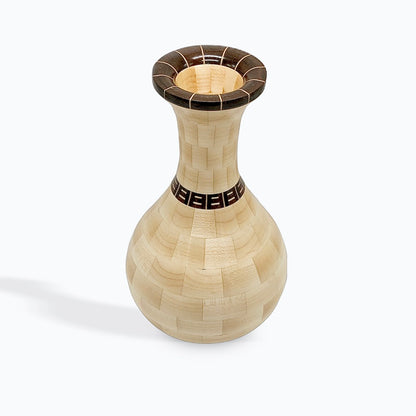 Segmented Maple Wood Vase With Accents