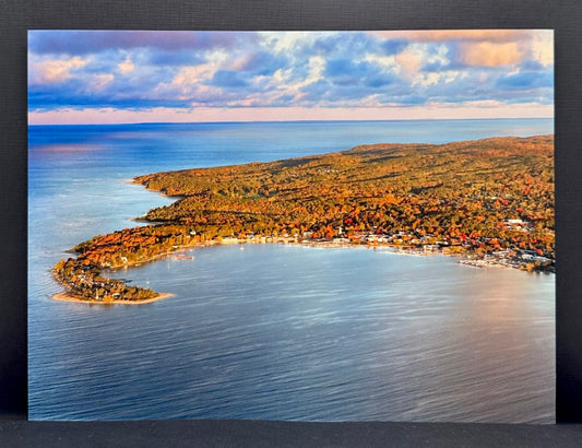 Aerial view, photo, harbor springs, fall colors, hanni gallery