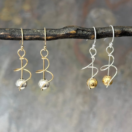 Twist Earring in Gold, Silver and Mixed Metal