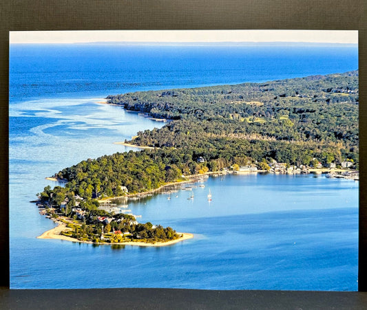 aerial view, harbor springs, summertime, giclee print, hanni gallery
