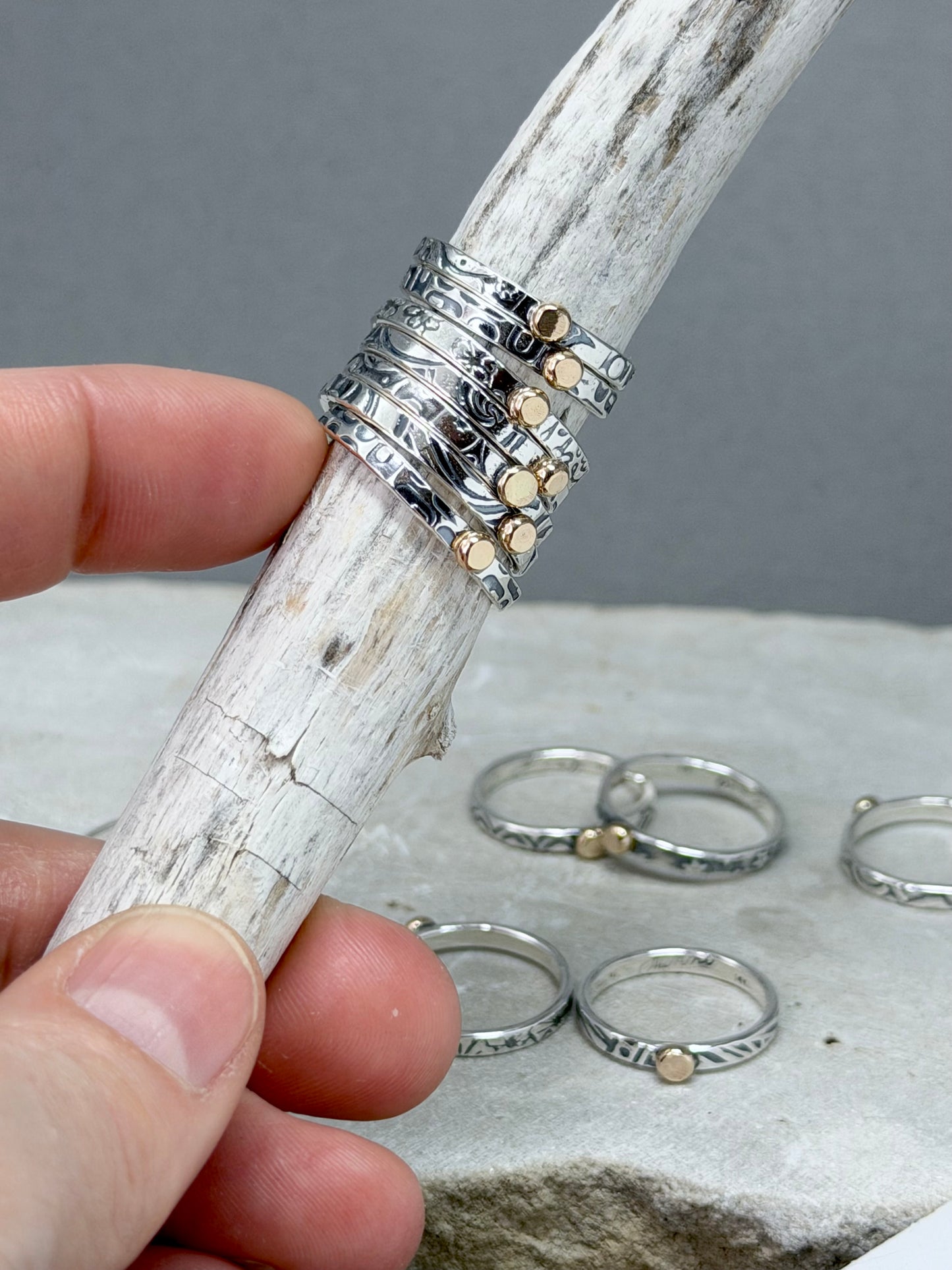 14kt Gold Nugget Stackable Ring