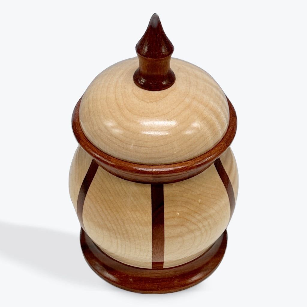 Maple wood, bloodwood canister, small, keepsake, hanni gallery