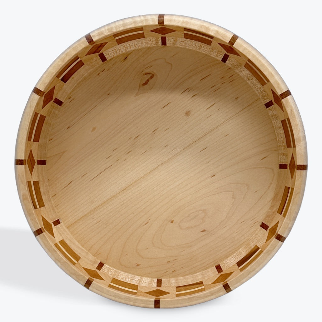 Maple Wood And Mahogany Patterned Bowl
