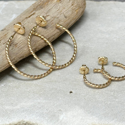 Handmade Twisted Wire Hoop Earring in 14k Gold Fill