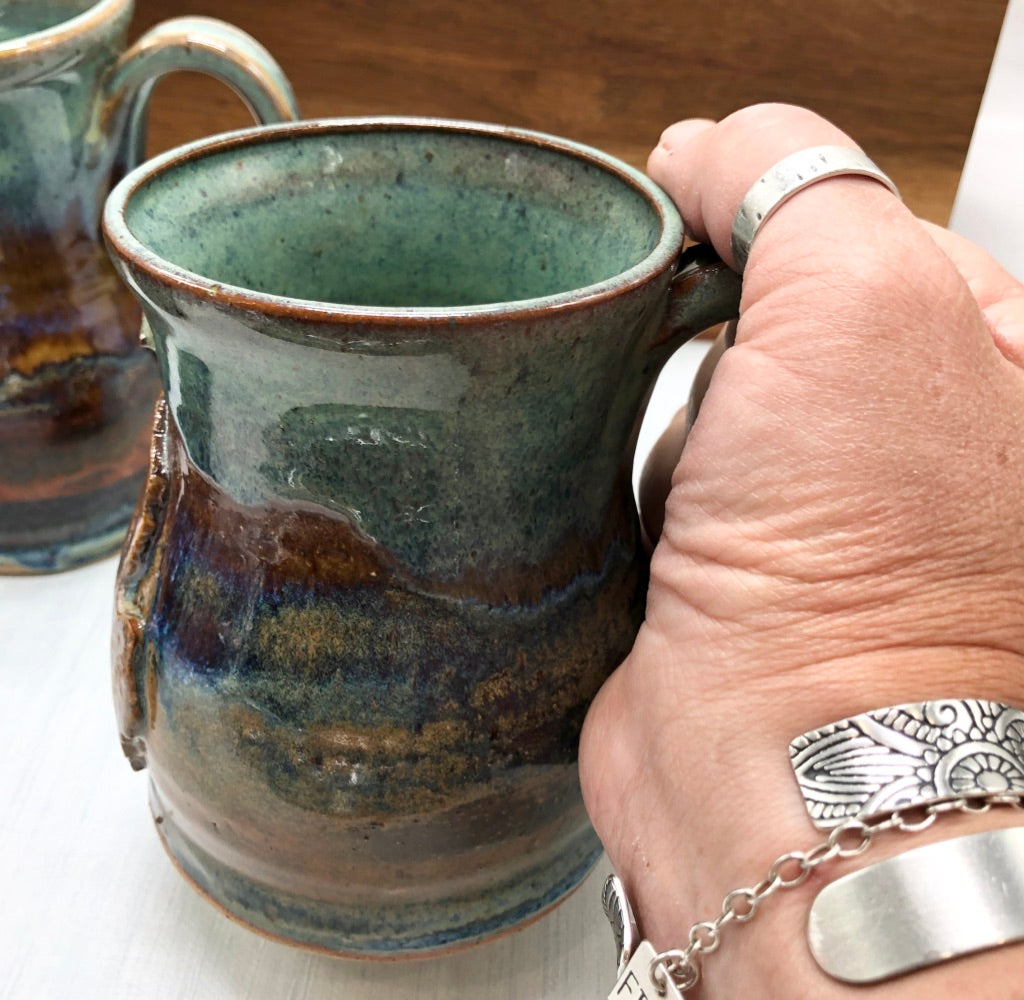 Mug coffee cup tea michigan petoskey stone handmade