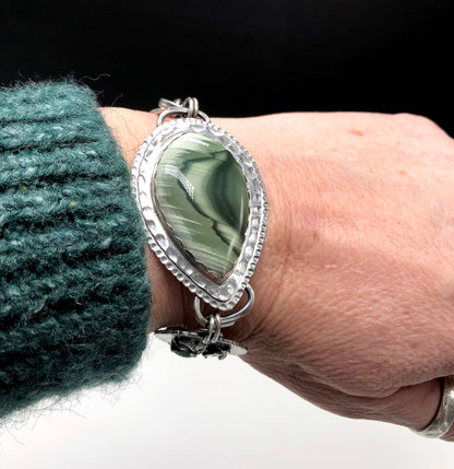 Imperial Jasper and Emerald Chunky Link Bracelet