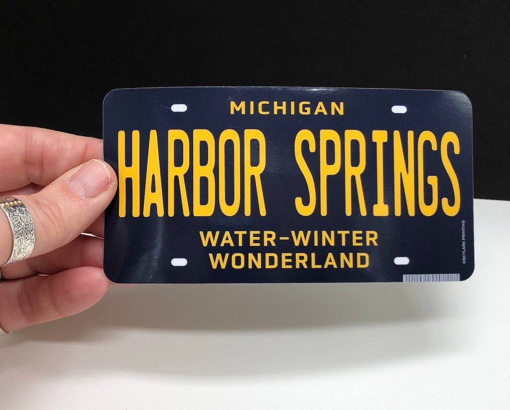 Michigan Water-Winter Wonderland Harbor Springs License Plate Sticker