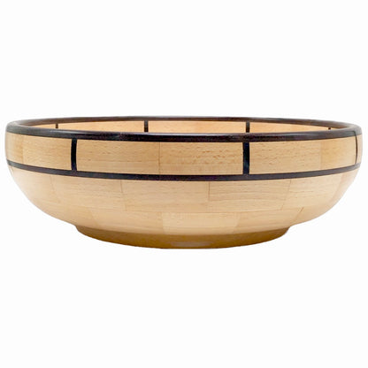 Beech and ebony wood turned bowl segmented wood turning local artisan hanni gallery