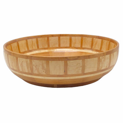 Birdseye maple wooden turned fruit bowl, artisan wood turnings, made in Michigan, Local northern Michigan wood, hanni gallery, harbor springs