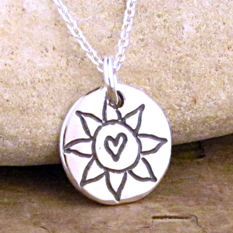sterling silver you are my sunshine charm necklace artist handmade sterling silver jewelry by hanni harbor springs michigan