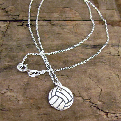 volleyball charm necklace sterling silver unique artisan charms by hanni jewelry northern michigan