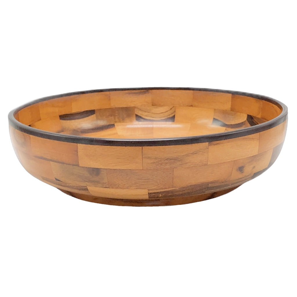 Goncolo wood fruit bowl, segmented wood turned fruit bowl, locally made, hanni gallery, harbor springs