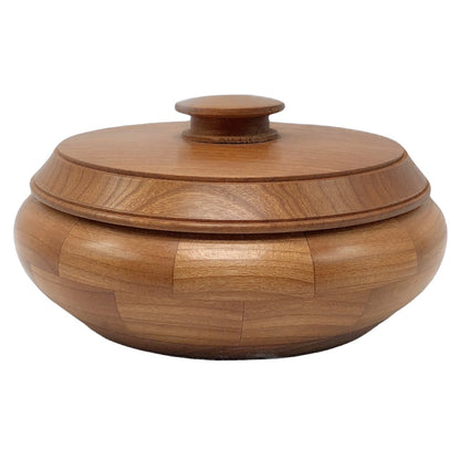 Lidded bowl, cherry wood bowl, medium size keepsake container, made in northern michigan, hanni gallery, harbor springs