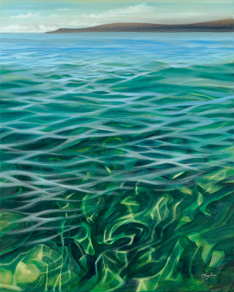 Clear lake, blue water, go for a dip, northern michigan artist, hanni gallery, harbor springs