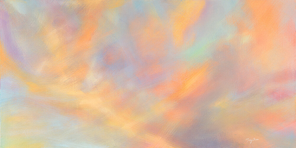 Looking up at sunset, glowing clouds, full of color, northern michigan artist, hanni gallery, harbor springs