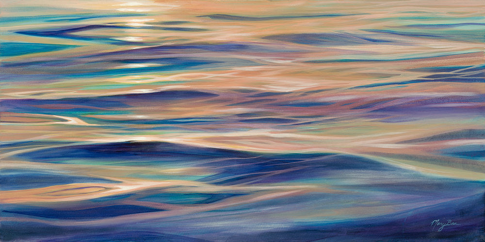Rippling waves, sunset reflection, calming water, local artist, hanni gallery, harbor springs