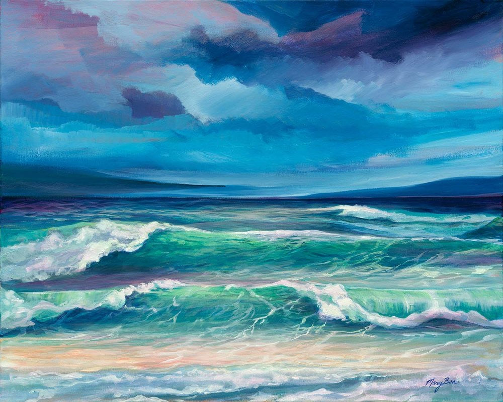 Deep blue water, waves crashing, lake michigan, local artist, hanni gallery, harbor springs