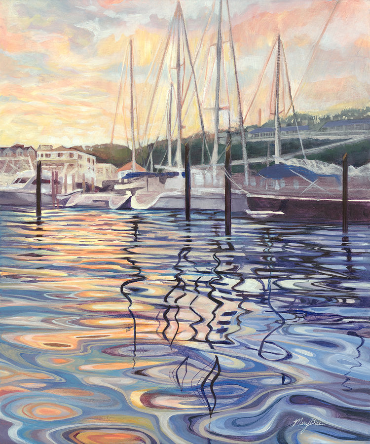 Mackinac Island, marina, boats at rest, the grand hotel, northern michigan artist, hanni gallery, harbor springs