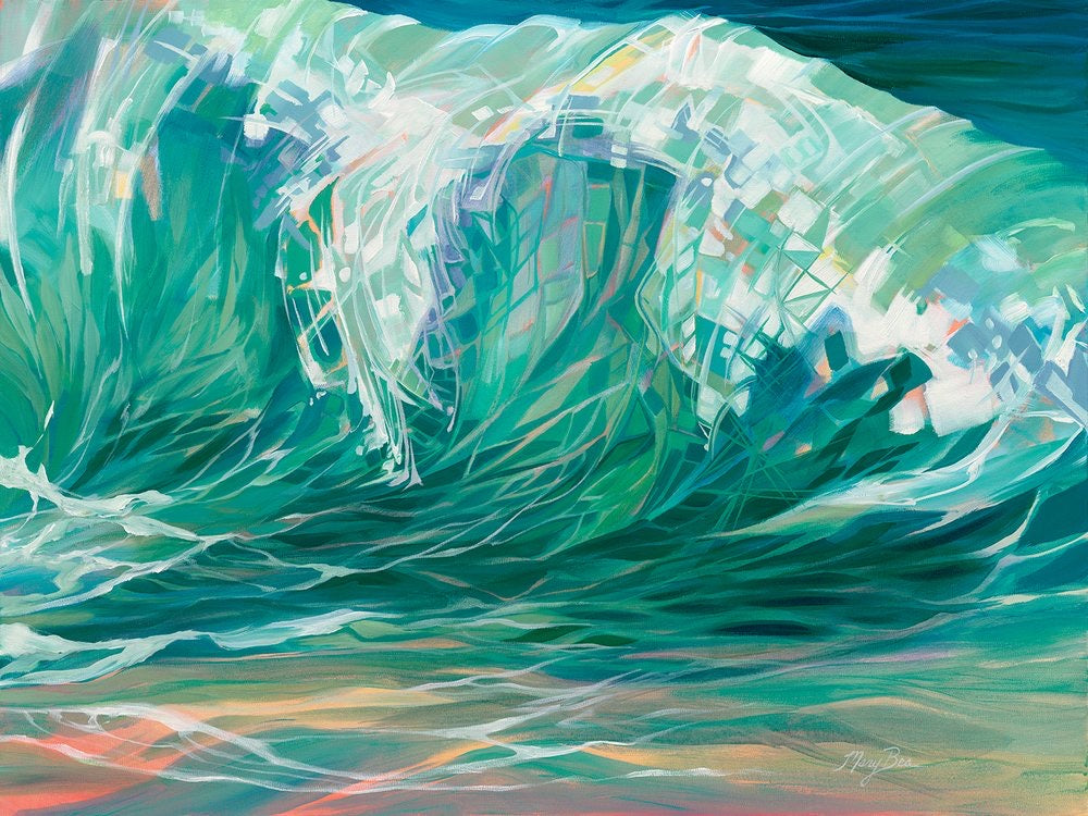 Breaking wave, ripples, abstract shapes, beach days, northern michigan artist, hanni gallery, harbor springs
