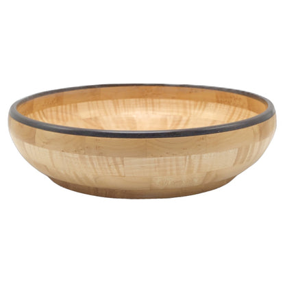 Curly Maple bowl, bird's eye maple accent stripe, wide shallow fruit bowl, locally made, hanni gallery, harbor springs