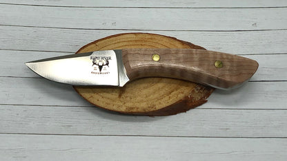 Utility knife, fixed blade knife, bird's eye maple handle, made in michigan, hanni gallery, harbor springs